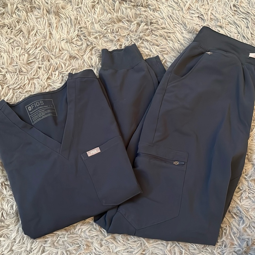 Figs harbor blue scrub set Catalina top Zamora jogger